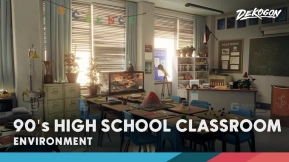 【UE】高中科学实验室教室 - 90年代主题（日夜灯光效果）  High school Science Lab Classroom - 90's themed (Day Night Lighting)