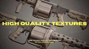 【UE】榴弹发射器模型动画  Grenade Launcher 01