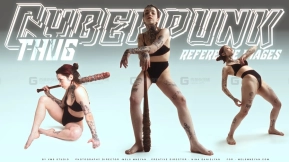 500张赛博朋克黑帮pose参考照片 THUG Cyberpunk Reference Images 500+ [Plus PS Plugin]