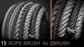 15种绳子绳索IMM笔刷  15 IMM Rope Brush for Zbrush 