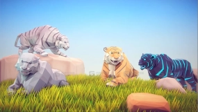 【UE】多面艺术虎  Poly Art Tiger