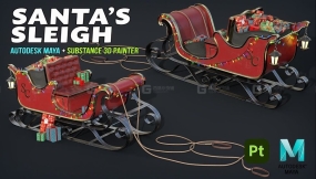 Maya + Substance 3D Painter ！制作圣诞老人的雪橇模型！