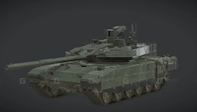 T-90M主战坦克带化石反应装甲伪装网和7款涂装低多边形最佳3D模型 T-90M MBT With Relikt ERA Camouflage Netting and 7 Skins Low-poly Best 3D model