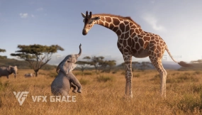 Blender长颈鹿绑定模型 Giraffe Animated