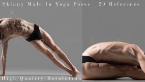 20张瘦削男性瑜伽pose参考图片  Cubebrush - Hector - Skinny Male In Yoga pose