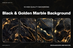 10张黑金大理石10 Black & Golden Marble Background Texture