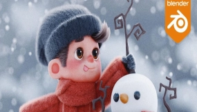 Blender卡通小孩雪人角色3D模型 Sticks & Snow