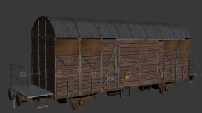 高帮火车车厢 - Train wagon high 3D model-2