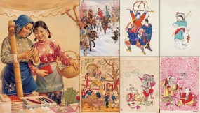 美术馆馆藏经典年画图片素材museum collection classic New Year picture image