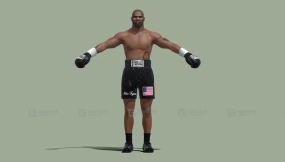 T-Pose绑定迈克·泰森 - T-Pose Rigged Mike Tyson