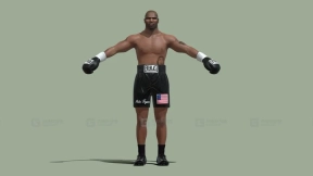 T-Pose绑定迈克·泰森 - T-Pose Rigged Mike Tyson