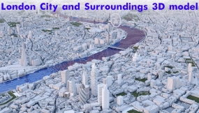 伦敦建筑现代大楼低模 London City and Surroundings