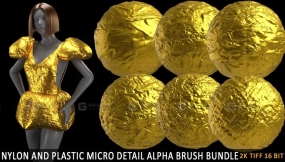 尼龙塑料金属微笑细节噪波无缝贴图 nylon and plastic micro detail alpha brush bundle (2k tiff 16 bit tilable) 