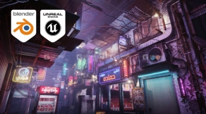 赛博朋克霓虹街道巷子场景 Cairo City Cyberpunk Streets