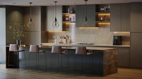 现代豪华厨房室内设计-Modern Luxurious Kitchen Interior