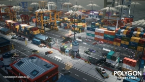 【UE】卡通风格化街道赛车竞速游戏场景  POLYGON  Street Racer