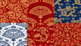 中国风龙纹背景纹理设计