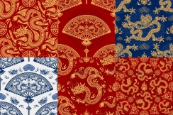 中国风龙纹背景纹理设计