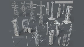 20个电线塔电力塔电线杆 Electric Towers – 20 Pieces