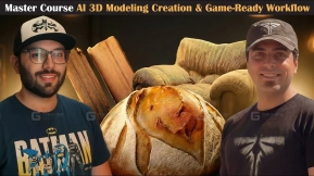 AI模型雕刻重拓扑贴图渲染教程 Making Production ready 3D AI Assets