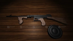 汤普森冲锋枪3D模型-4 - Thompson submachine gun 3D model-4