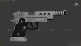 一把“镀铬锤子”手枪 - A 'Chrome Hammer' Pistol 3D model-25
