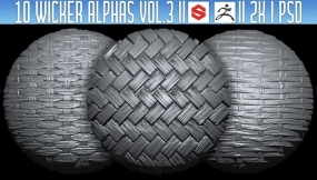 10张藤条编织草席草编竹编Alpha贴图