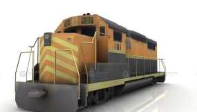 火车引擎车厢 - Train enginecar 3D model-43