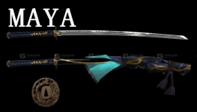 【Maya 案例】游戏建模道具武士刀的制作教程；快速布线卡线，如何规范建模的规范教程