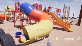 【UE】游乐场设备道具 v01  PlayGround Equipment Props v01
