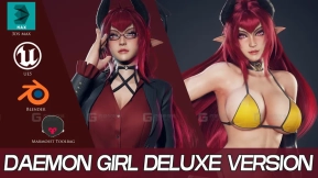 精灵性感女孩游戏女性角色模型 Ryan Reos - Daemon Girl Deluxe Version