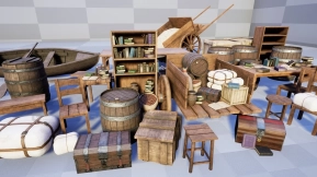 【UE】逼真中世纪家具与道具套装  Realistic Medieval Furniture and Props Pack