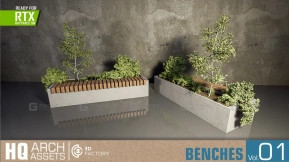 【UE】高品质长椅模型集vol.1 HQ Benches Vol. 1