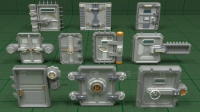 10+工业科幻机械金属门 Industrial Doors - 10 pieces