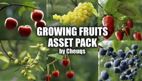 生长水果几何节点曲线资产包 Growing Fruits Geo Nodes Curve Asset Pack