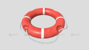低多边形救生圈 Life Preserver Tube Low-poly