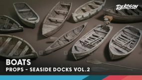 【UE】海边码头船只木船模型VOL.2  Seaside Docks VOL.2 - Boats (Nanite + Low Poly)