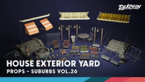 【UE5.1】郊区 VOL.26 - 房屋外观庭院（Nanite与低多边形）  Suburbs VOL.26 - House Exterior Yard (Nanite and Low Poly)