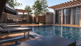 豪华泳池休闲区 Luxury Poolside Retreat