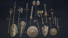 【UE】中世纪奇幻武器包刀剑盾牌  Fantasy Weapons Pack