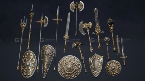 【UE】中世纪奇幻武器包刀剑盾牌  Fantasy Weapons Pack