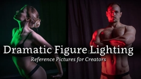 男光影动作姿势造绘画参考 Male lighting action pose drawing reference