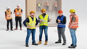 工作服工人反光马甲人物角色模型 Humano 3D – 2506 – Workwear (C4D Blender MAX FBX OBJ格式)