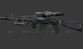 AKS-74突击步枪-АКС-74 (AKM-74 2) 3D model