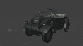 武装桶车 - Kubelwagen armed 3D model-3