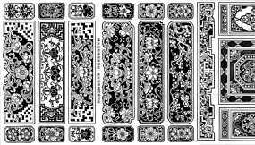 中式梅花花纹图案纹样高清图片矢量素材