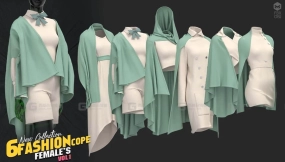 时尚女性披肩上衣长裙