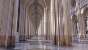 未来风格教堂内部 Cathedral Interior Futuristic