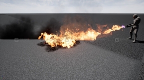 【UE】火焰喷射器+AOE伤害系统  Flamethrower Multiplayer Ready