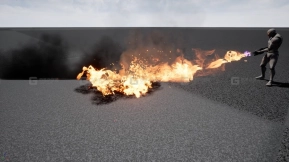 【UE】火焰喷射器+AOE伤害系统  Flamethrower Multiplayer Ready